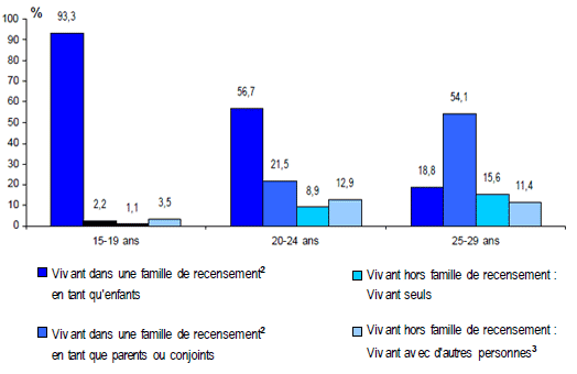 Situation des 15-29 ans dans les ménages privés<sup>1</sup>, ensemble du Québec, 2011